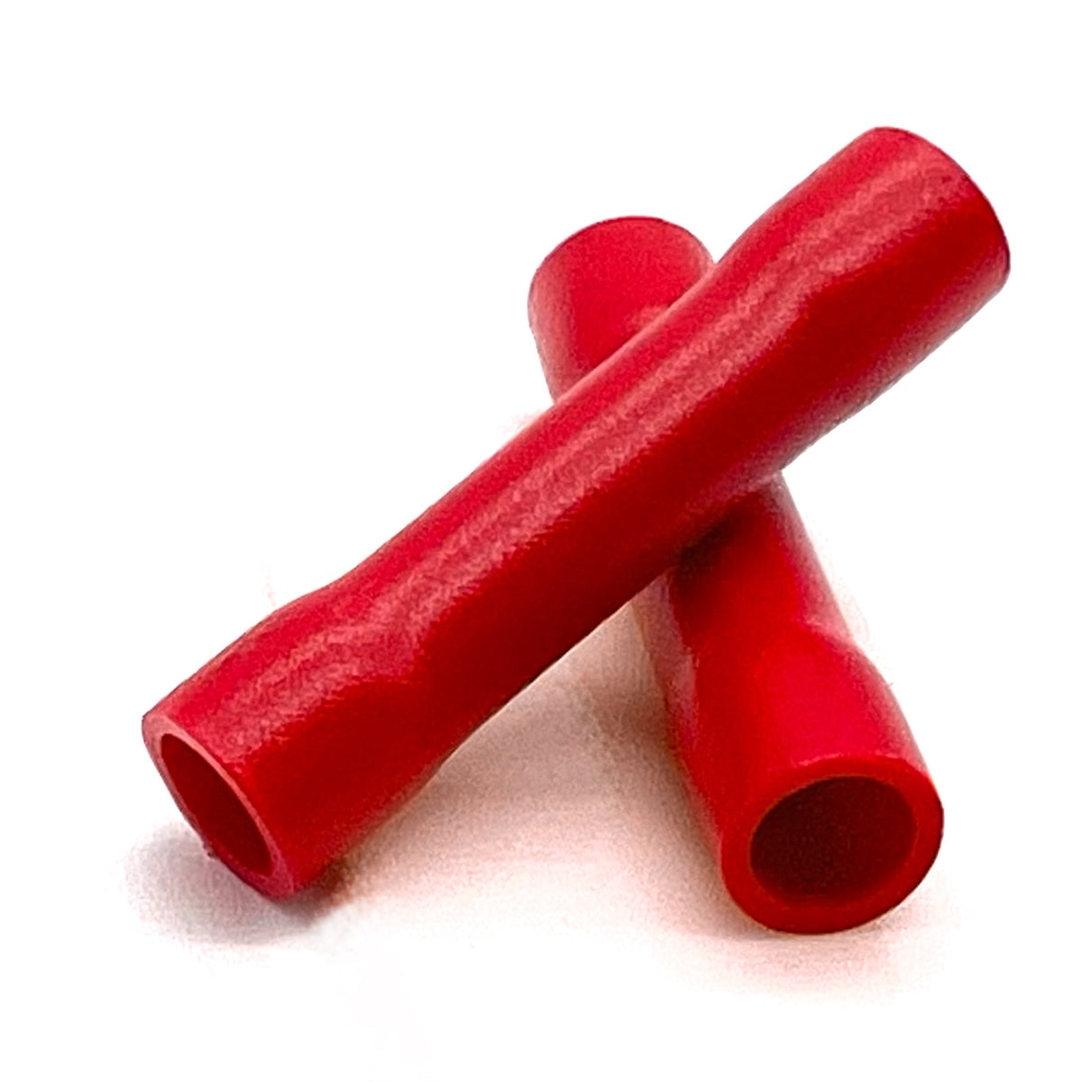 Red PVC/Vinyl Butt Splice Crimp Connector, AWG 22-16
