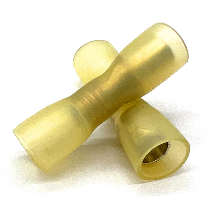 Yellow Heat Shrink Marine Grade Female Bullet Connectors, AWG 12-10