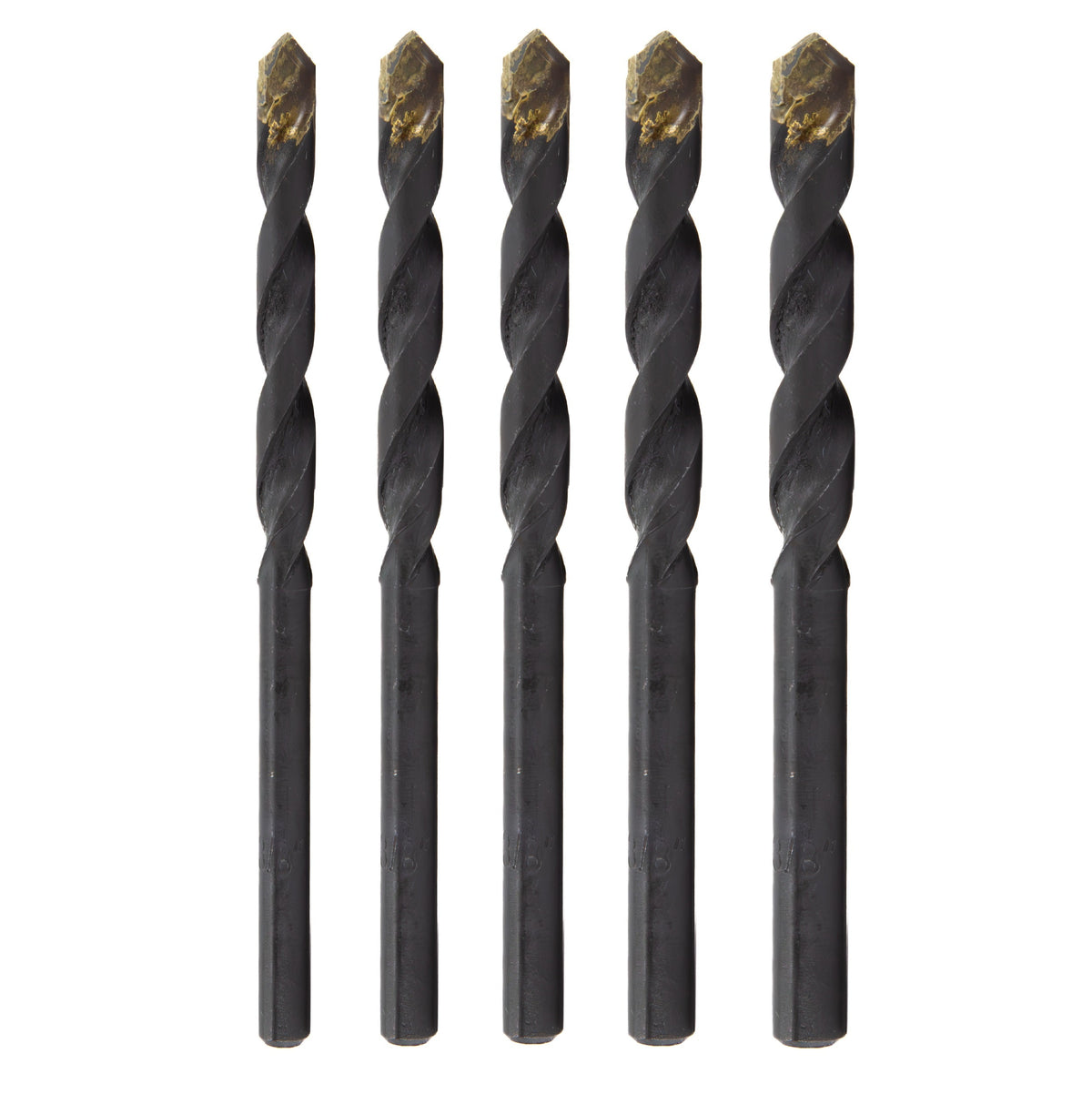 3/16" - 1/2" x 6" 5 Piece Carbide Tipped Masonry Drill Bit Set