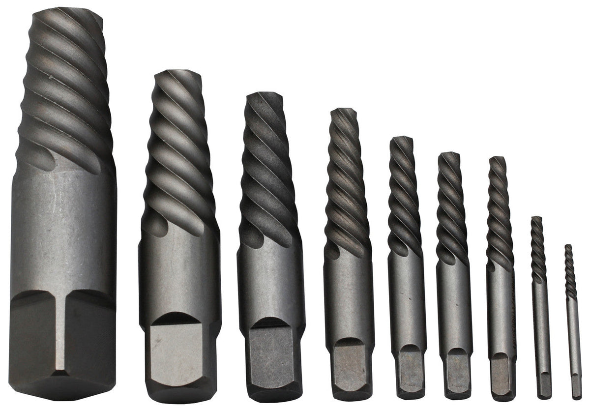 #1-9 Carbon Steel Spiral Flute Screw Extractor Set