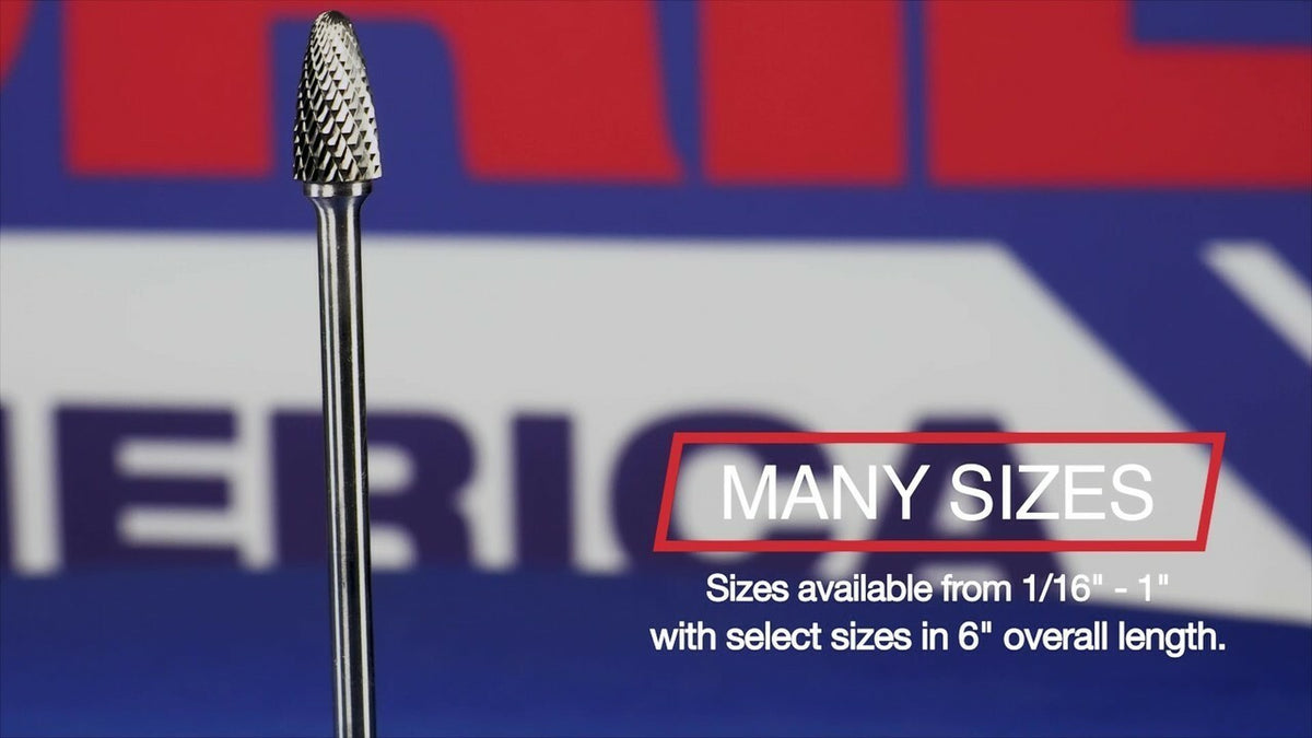 SA-81 3/16" X 5/8" Cylindrical Carbide Bur 3/16" Shank