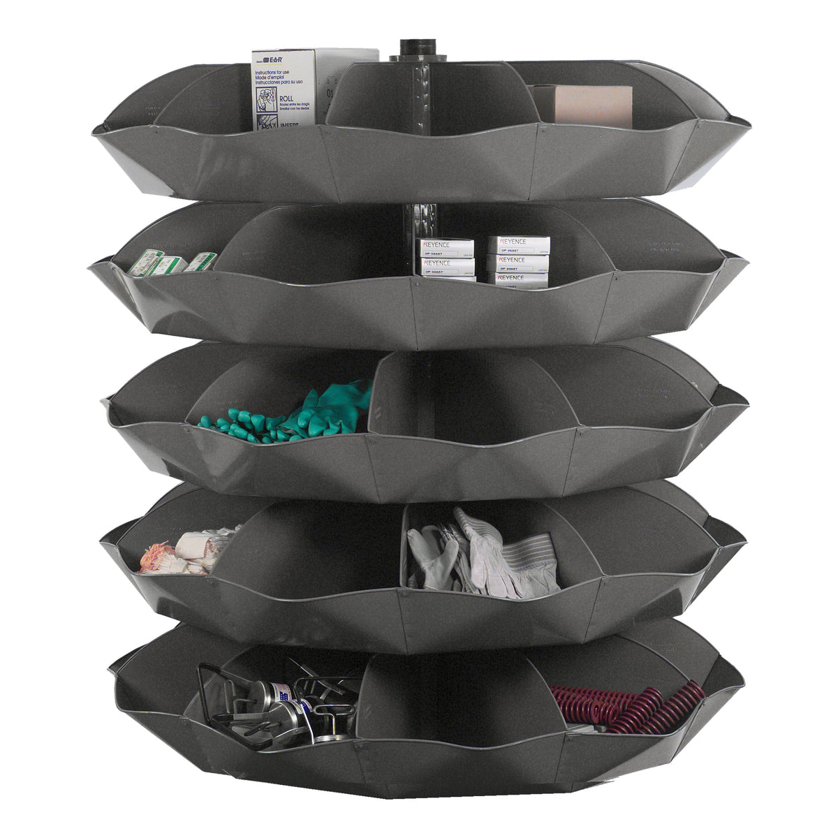 58" Metal Revolving Rotabin with 50 Compartments