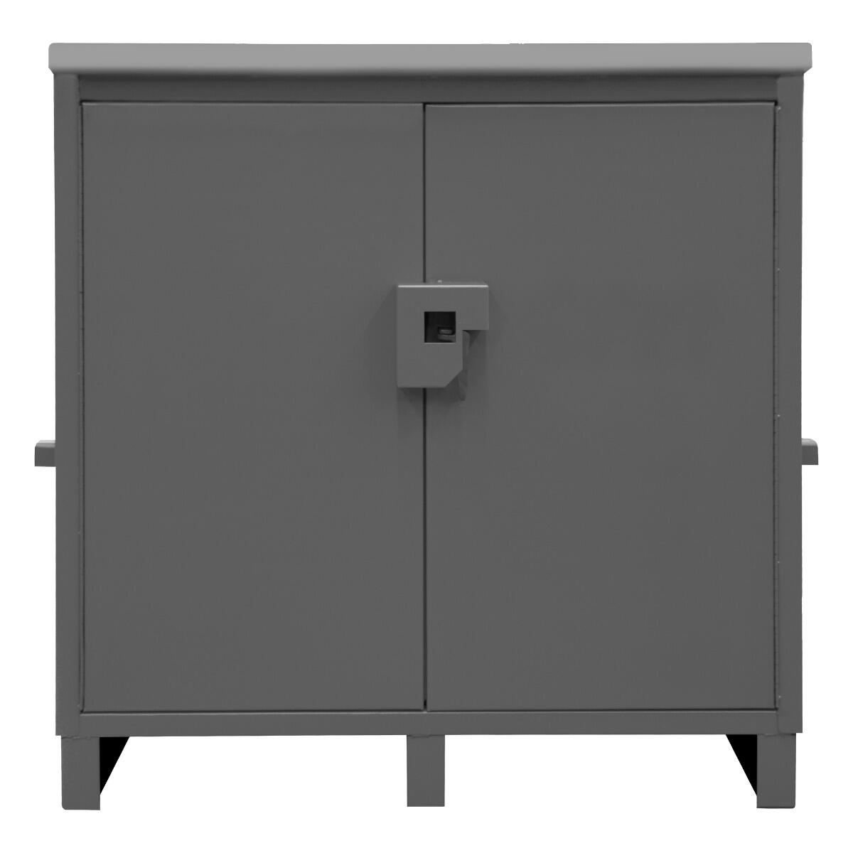 Lockable Jobsite Storage Cabinet with 3 Shelves