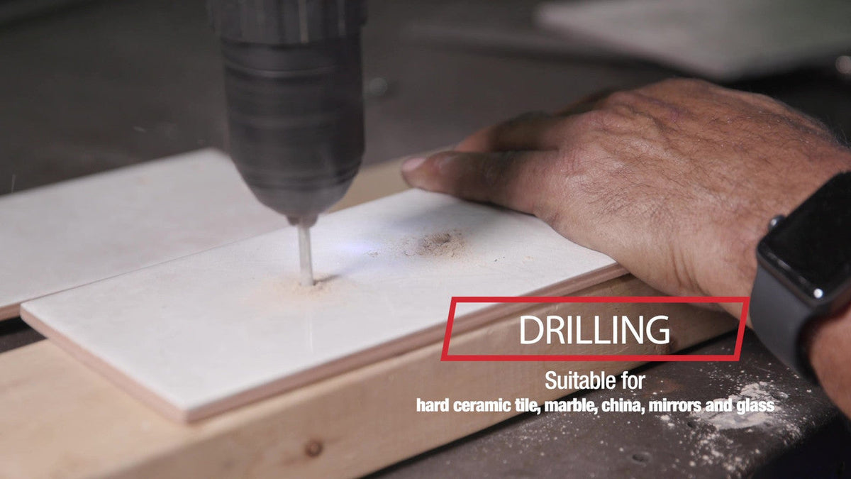 1/2" Carbide Tipped Glass & Tile Drill Bit with Hex Shank