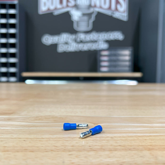 Blue PVC/Vinyl Male Bullet Crimp Connector, AWG 16-14