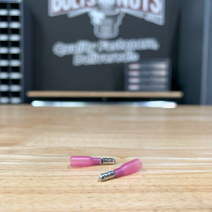 Red Heat Shrink Marine Grade Male Bullet Connectors, AWG 22-18