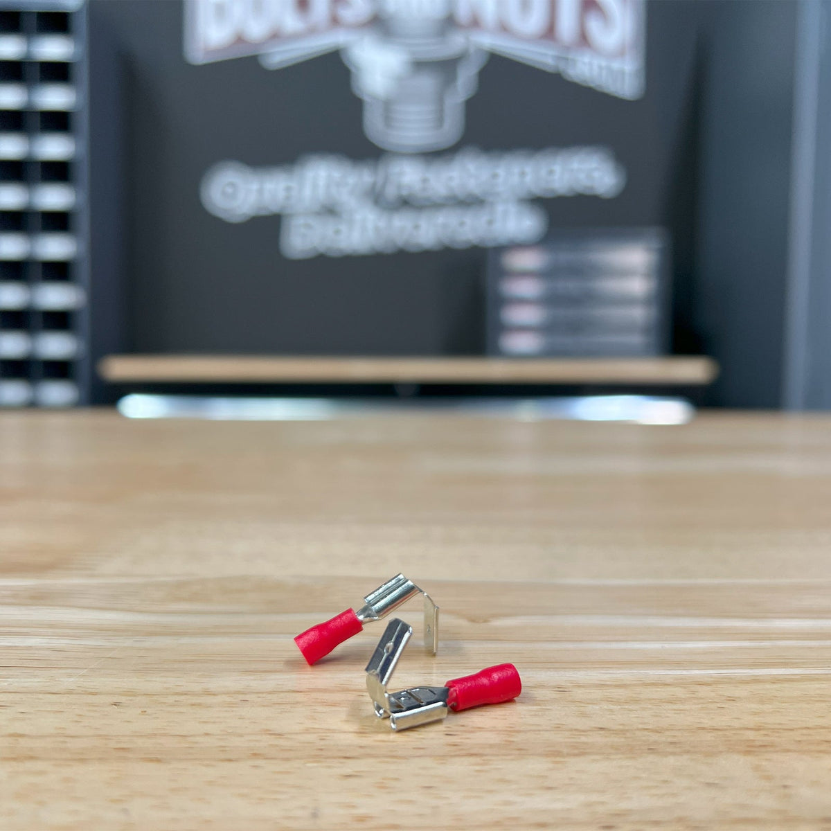 Red PVC/Vinyl Piggy Back Crimp Connector, AWG 22-16