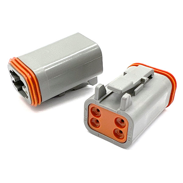 4 Pin DT Water Proof Connector Recepticle, Male, Including Rubber Seal