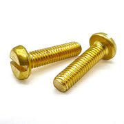 #10-32x3/8" Brass Slotted Fillister Machine Screws