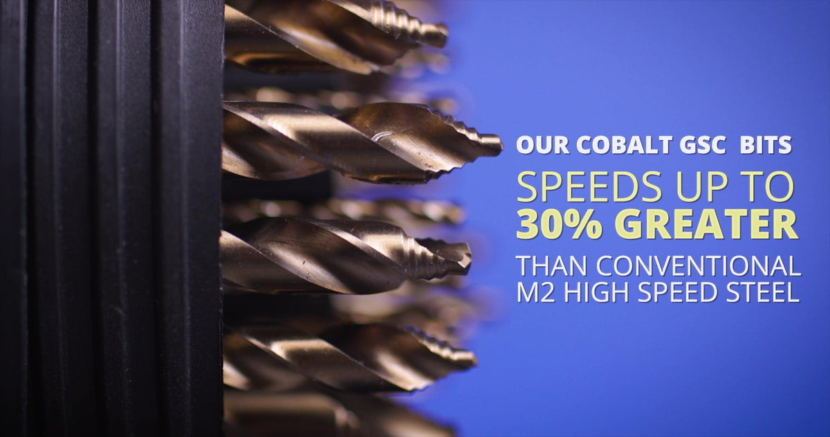 3/8" Stepped Point Cobalt Drill Bit with 3-Flat Shank