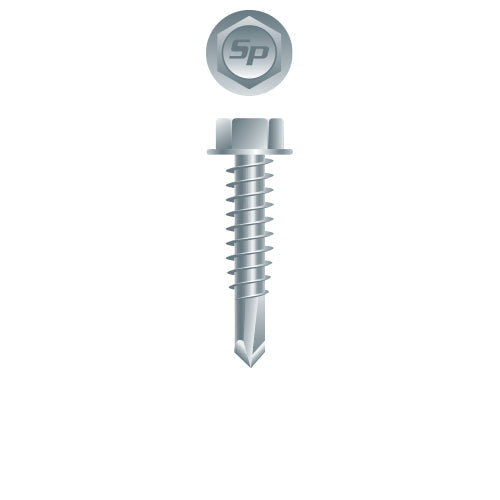 #6 Strong-Point Hex Washer Head 6-20 x 3/8, Zinc