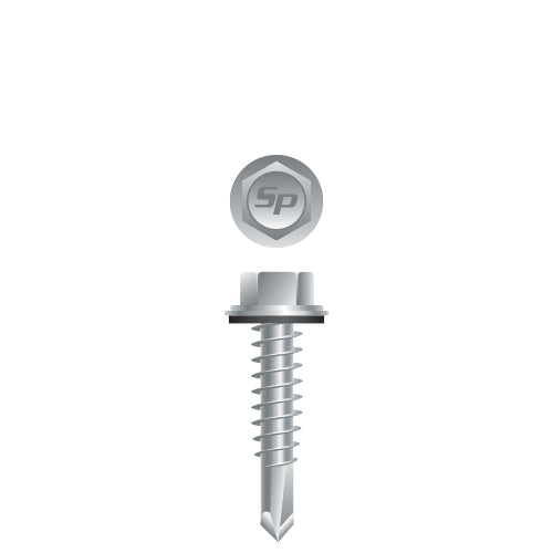 #12 Strong-Point Hex Washer Head w/Washer 12-14 x 1-1/2, Strong-Shield