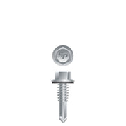 #12 Strong-Point Hex Washer Head w/Washer 12-24 x 7/8, Zinc Finish