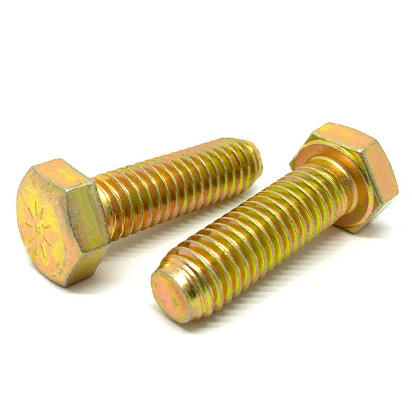 5/16"-18x1-1/4" Hex Cap Screws Grade L-9 Bolts USA Zinc Yellow