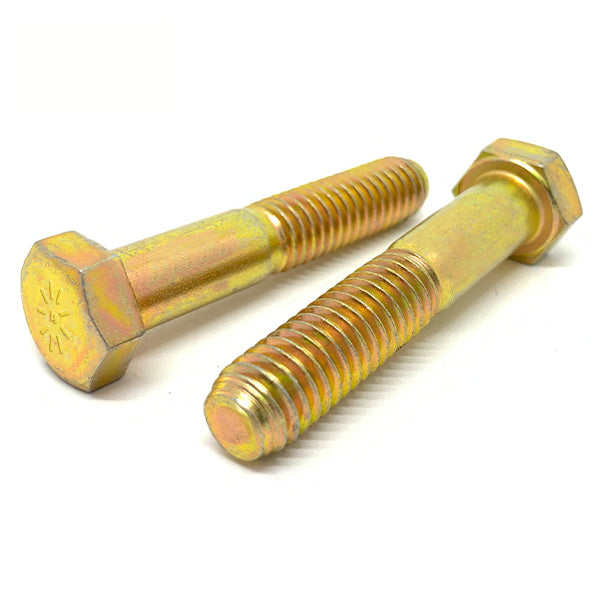 3/8"-16x3" Hex Cap Screws Grade L-9 Bolts USA Zinc Yellow