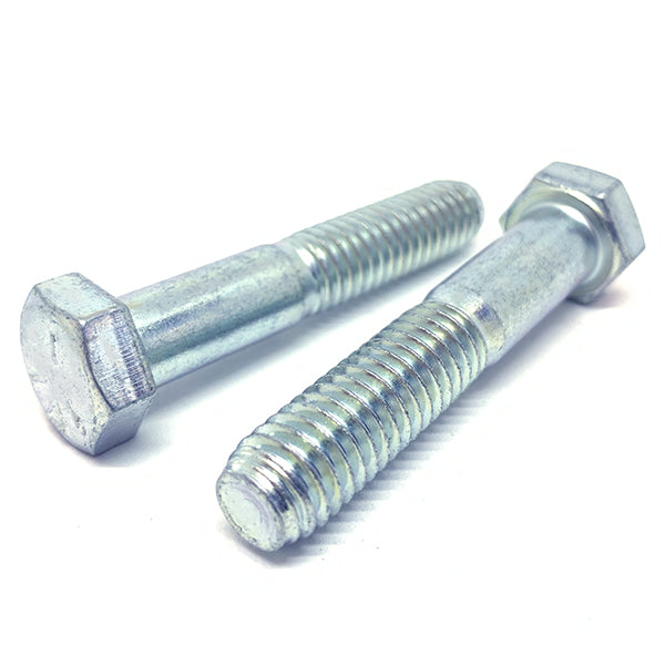 9/16-18x3-1/2" Hex Cap Screws Grade 5 Bolts Zinc Clear