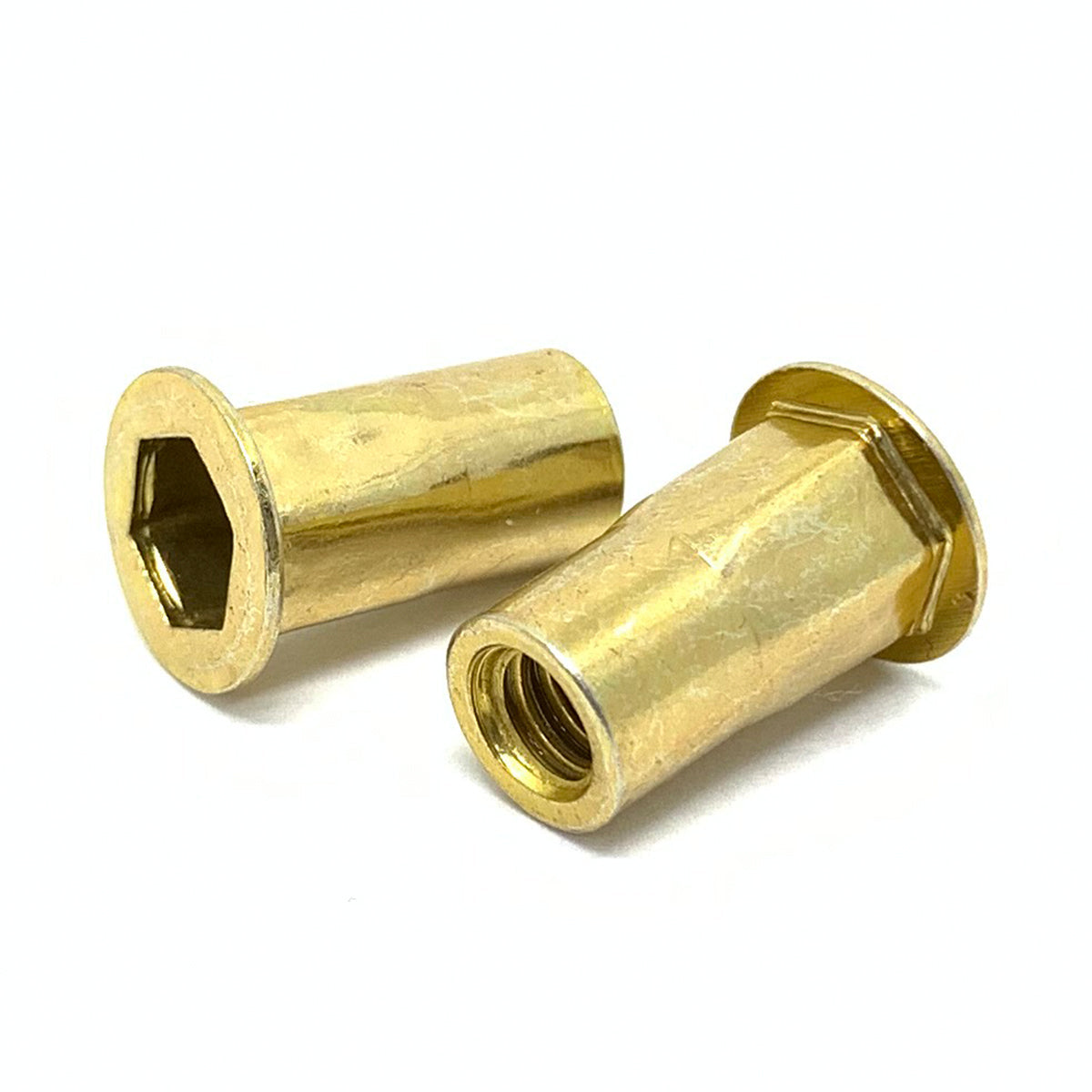 M5-0.8 ISO L (3.30-5.70) Steel Hex Rivet Nut Zinc Yellow