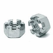 3/8"-24 Slotted Finished Hex Nuts Zinc Clear