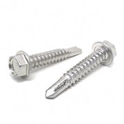 #6x5/8" Stainless Steel Unslotted Hex Washer Head #2 Point Self Drilling Screws