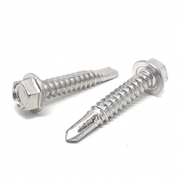 #6x1/2" Stainless Steel Unslotted Hex Washer Head #2 Point Self Drilling Screws