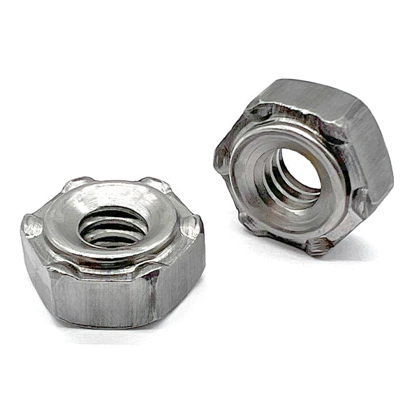 M6-1.0 6 Prong Short Pilot Hex Weld Nuts