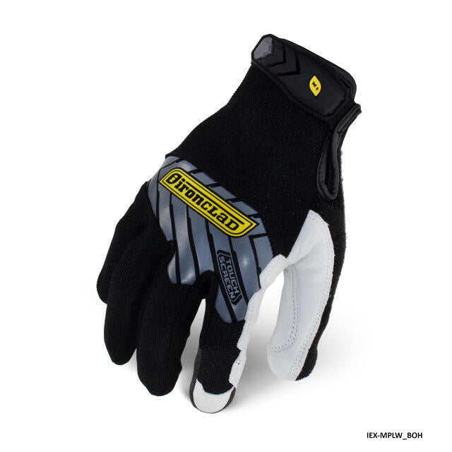 Ironclad Command Pro Leather Touch Screen Black/Goat White Gloves