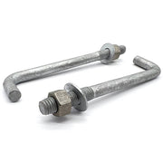 3/8"x12"x1-1/4"x1-3/4" L Shaped Anchor Bolts with Nuts and Washers Galvanized