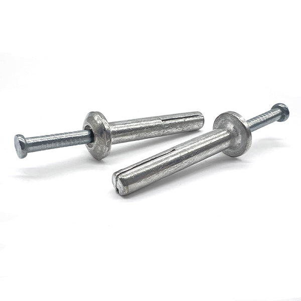 1/4"x2-1/2" Mushroom Head Hammer Drive Anchors Zinc Alloy w/ Zinc Plated Nails