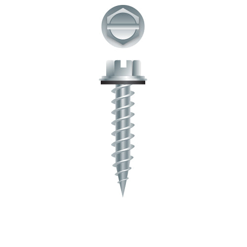 #10 SLT Strong-Point Hex Washer Head w/NEO 10 x 1, 1/4 A.F., Zinc
