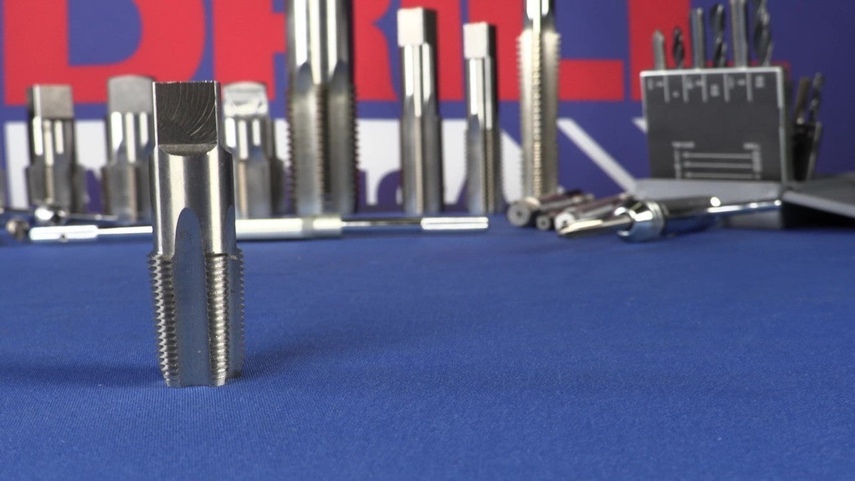 6 Piece Carbon Steel NPT Pipe Tap Set (1/4" 3/8" 1/2" 3/4" 1" and 1-1/4" in Wooden Case)