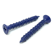 1/4x1-1/4" Phillips Flat Head Concrete Screws Piercing Point Blue Finish