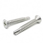 #6x1/2" Stainless Steel Phillips Flat Head #2 Point Self Drilling Screws