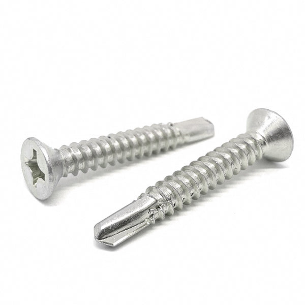 #8x1-1/4" Stainless Steel Phillips Flat Head #2 Point Self Drilling Screws