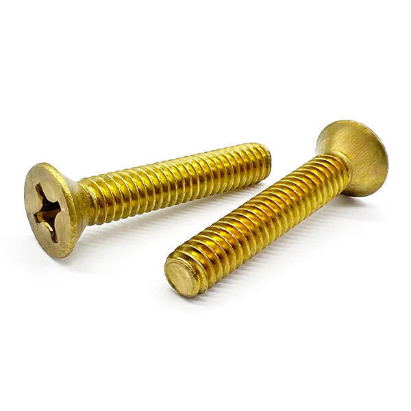 #8-32x1/2" Brass Phillips Flat Head Machine Screws