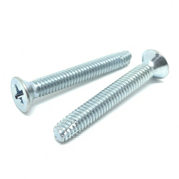 1/4-20x4" Phillips Flat Head Type F Thread Cutting Screws Zinc