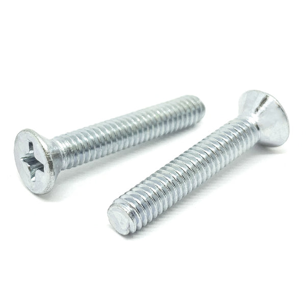 M4-0.7x10 Phillips Flat Head Machine Screws Steel Zinc