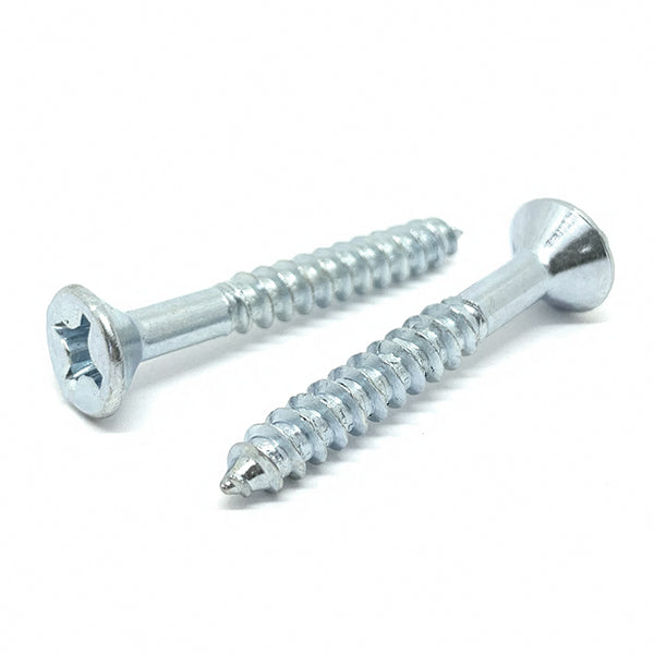 #12x1-1/4" Phillips Flat Head Wood Screws Zinc Clear