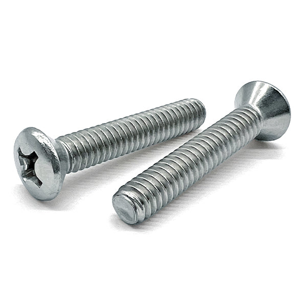 #10-24x1-1/2" Phillips Oval Head Machine Screws Zinc Clear