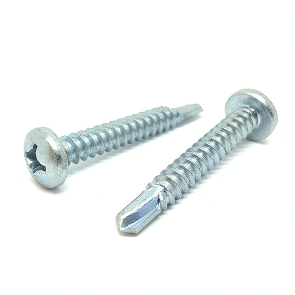 #10x1-1/4" Phillips Pan Head #3 Point Self Drilling Sheet Metal Screws Zinc