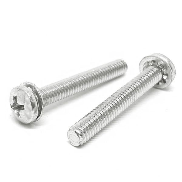 #6-32x1-1/2" 410 Stainless Steel Internal Tooth Sems Phillips Pan Head Machine Screws