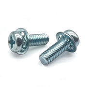 #6-32x1-1/4" Internal Tooth Sems Phillips Pan Head Machine Screws Zinc