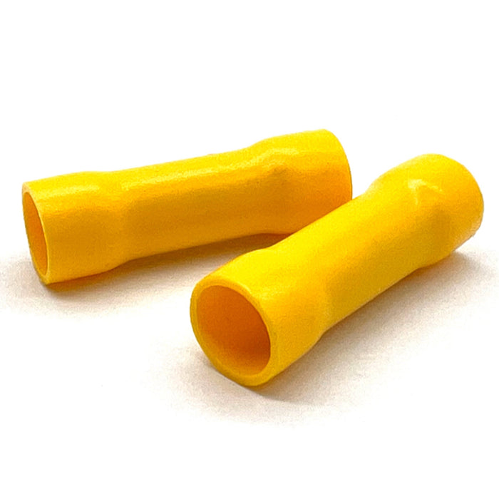 Yellow PVC/Vinyl Butt Splice Crimp Connector, AWG 12-10