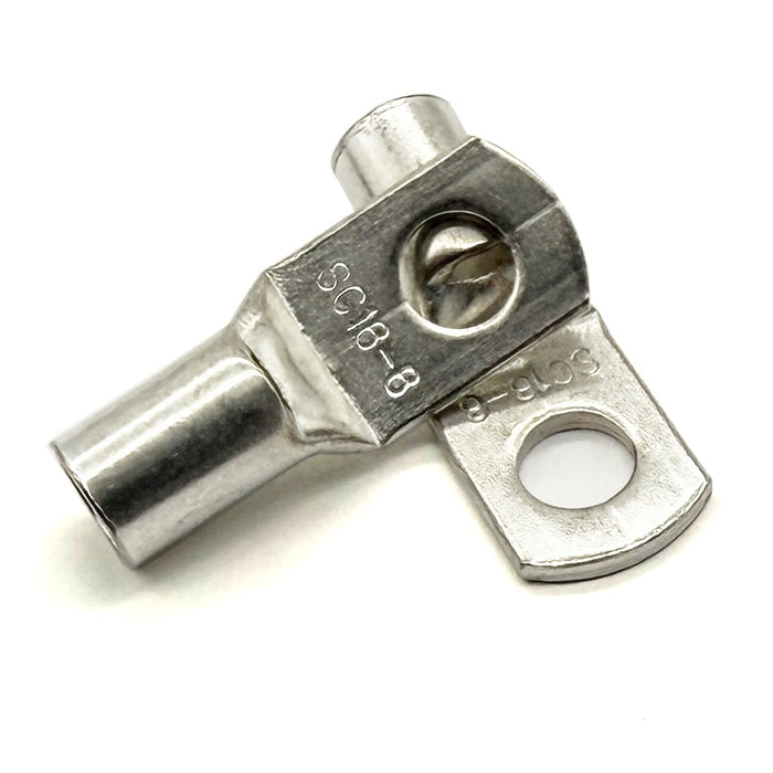 Copper Tin Lug Terminal 6AWG, M6 (1/4") Hole, SC16-6