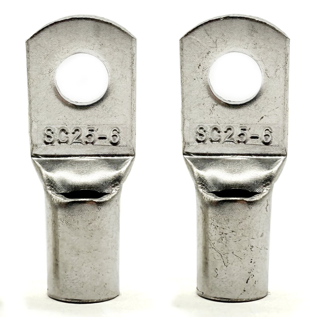 Copper Tin Lug Terminal 4AWG, M6 (1/4") Hole, SC25-6