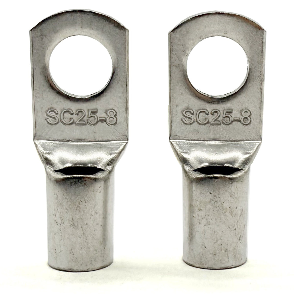 Copper Tin Lug Terminal 4AWG, M8 (5/16") Hole, SC25-8