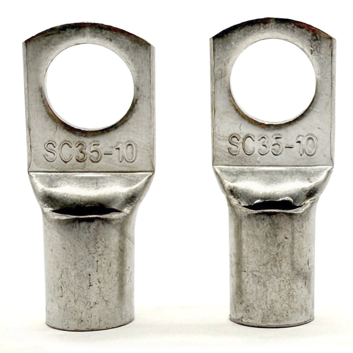Copper Tin Lug Terminal 2AWG, M10 (3/8") Hole, SC35-10