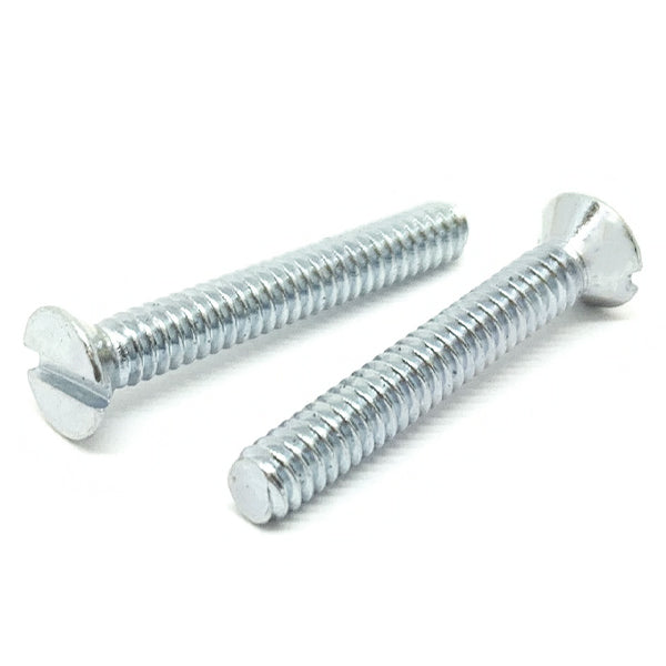 #8-32x3/4" Slotted Flat Head Machine Screws Steel Zinc
