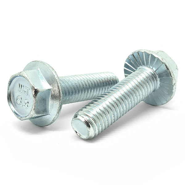 M12-1.75x35 Class 8.8 Hex Serrated Flange Bolts Zinc Clear
