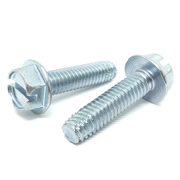 1/4-20x1-1/4" Slotted Hex Washer Head Type F Thread Cutting Screws Zinc