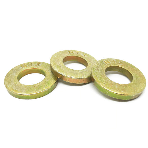 9/16" SAE Grade 8 Extra Thick Flat Washers Zinc Yellow